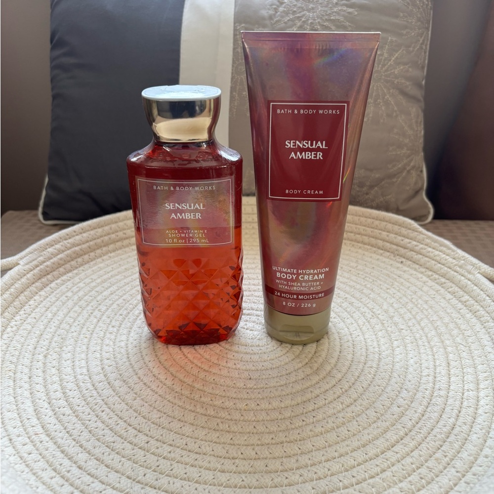 Bath & Body Works Sensual Amber Body Cream and Lotion Set